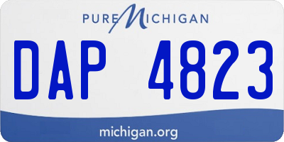 MI license plate DAP4823