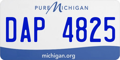 MI license plate DAP4825