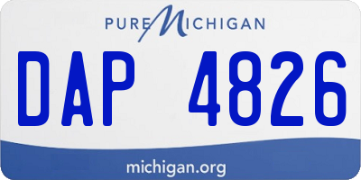 MI license plate DAP4826