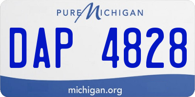 MI license plate DAP4828