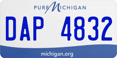 MI license plate DAP4832