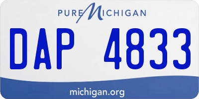 MI license plate DAP4833
