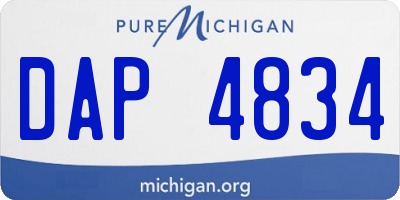 MI license plate DAP4834