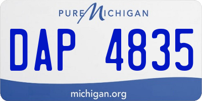 MI license plate DAP4835
