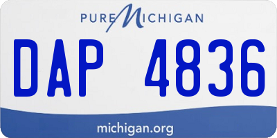 MI license plate DAP4836