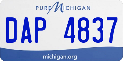 MI license plate DAP4837