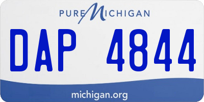 MI license plate DAP4844