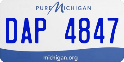MI license plate DAP4847