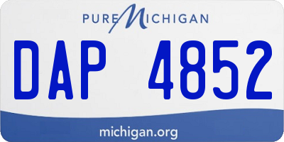 MI license plate DAP4852