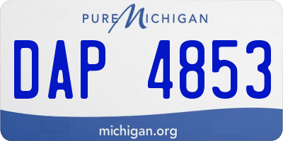 MI license plate DAP4853
