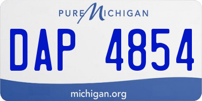 MI license plate DAP4854