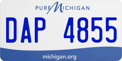 MI license plate DAP4855