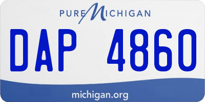 MI license plate DAP4860