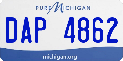 MI license plate DAP4862