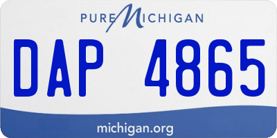 MI license plate DAP4865