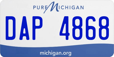 MI license plate DAP4868