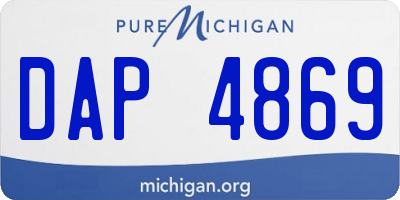 MI license plate DAP4869