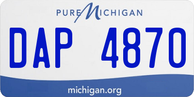 MI license plate DAP4870