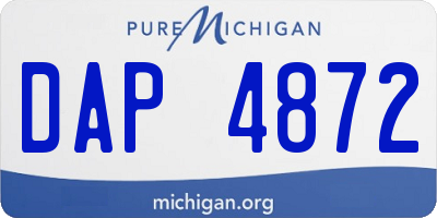 MI license plate DAP4872