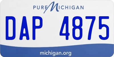 MI license plate DAP4875