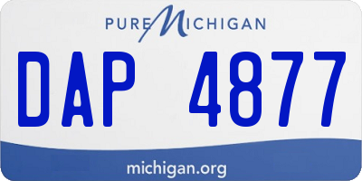 MI license plate DAP4877