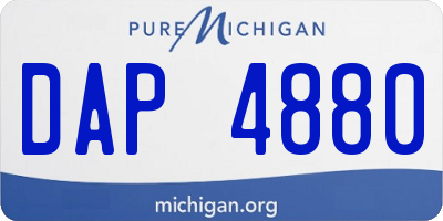 MI license plate DAP4880