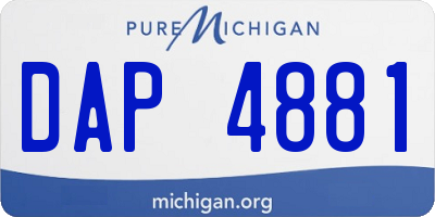 MI license plate DAP4881