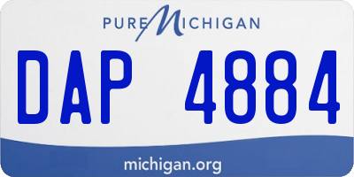 MI license plate DAP4884