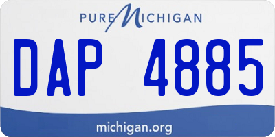 MI license plate DAP4885