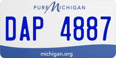 MI license plate DAP4887