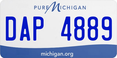 MI license plate DAP4889