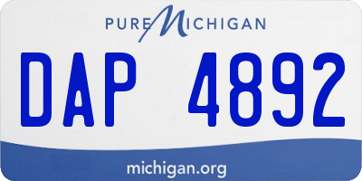 MI license plate DAP4892