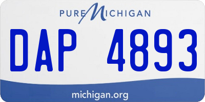 MI license plate DAP4893