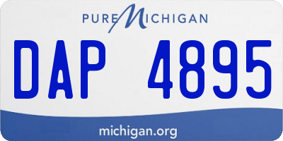 MI license plate DAP4895