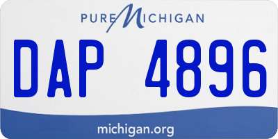 MI license plate DAP4896