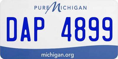 MI license plate DAP4899