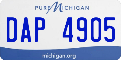 MI license plate DAP4905