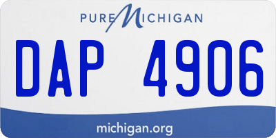MI license plate DAP4906