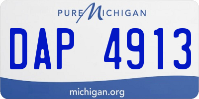 MI license plate DAP4913