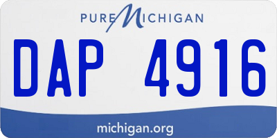 MI license plate DAP4916