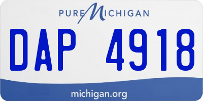 MI license plate DAP4918
