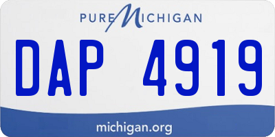 MI license plate DAP4919