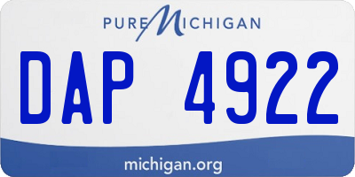 MI license plate DAP4922