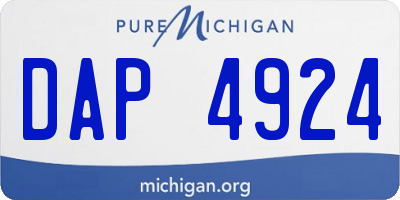 MI license plate DAP4924