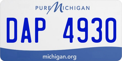 MI license plate DAP4930