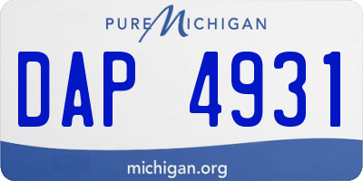 MI license plate DAP4931