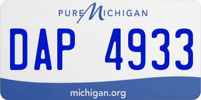 MI license plate DAP4933