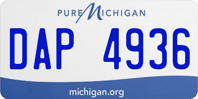 MI license plate DAP4936