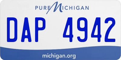 MI license plate DAP4942