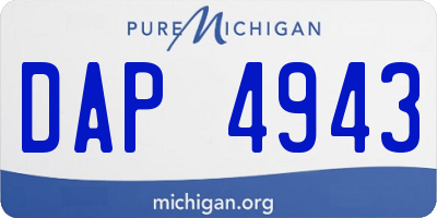 MI license plate DAP4943